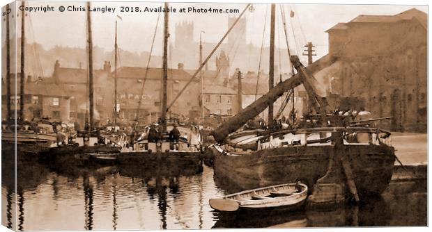 Historic Brayford, Lincoln (watercolour) Canvas Print by Chris Langley