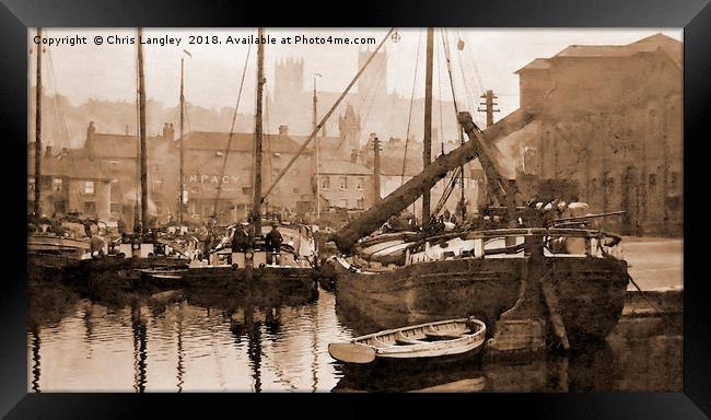 Historic Brayford, Lincoln (watercolour) Framed Print by Chris Langley