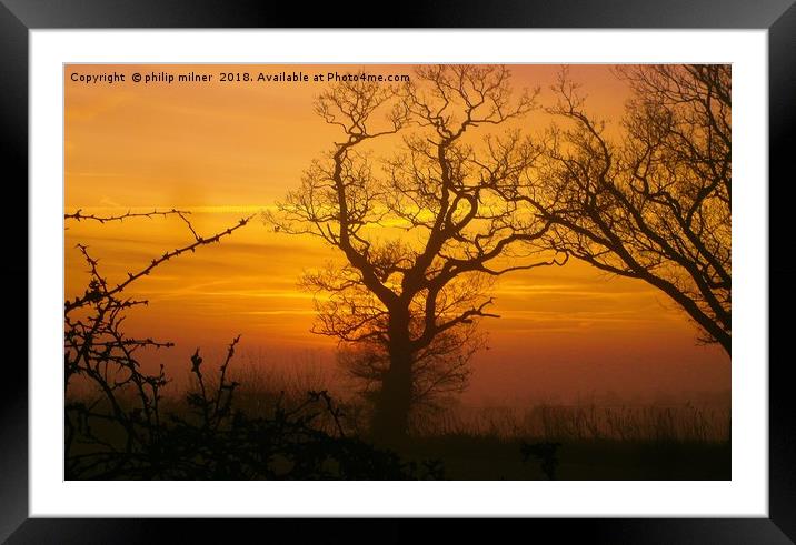 Misty Sunrise Framed Mounted Print by philip milner