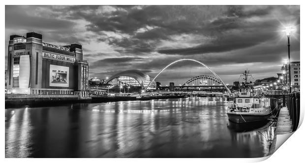 Newcastle Quayside at Night Print by Naylor's Photography