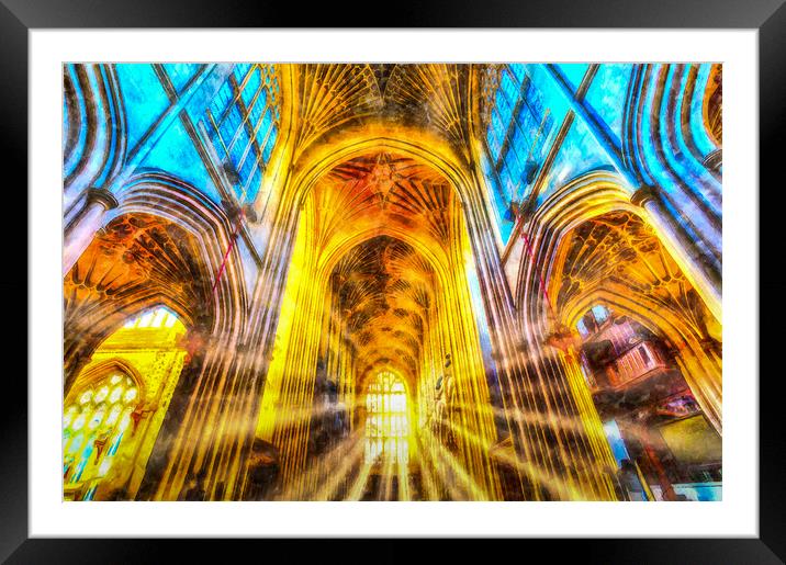 Bath Abbey Sun Rays Art Framed Mounted Print by David Pyatt