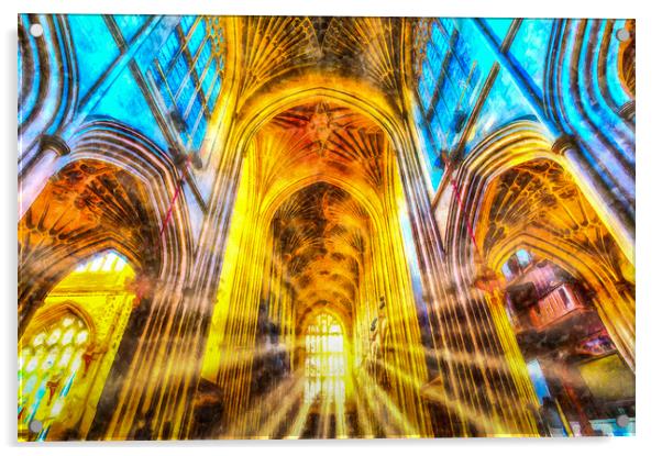 Bath Abbey Sun Rays Art Acrylic by David Pyatt