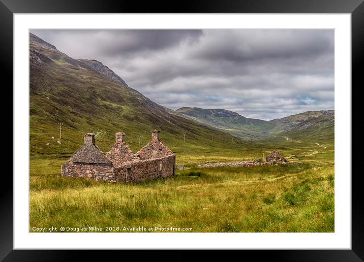 Tigh-na-sleubhaich, on the West Highland Way Framed Mounted Print by Douglas Milne