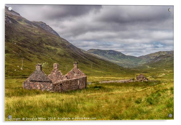 Tigh-na-sleubhaich, on the West Highland Way Acrylic by Douglas Milne