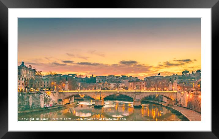 Tiber River Rome Cityscape Framed Mounted Print by Daniel Ferreira-Leite