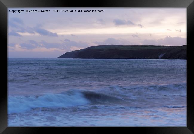 TURNING WAVE Framed Print by andrew saxton