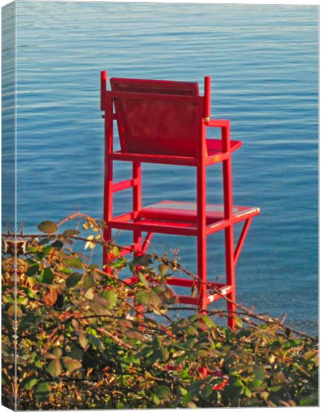 The Lifeguard's Chair. Canvas Print by Chris Langley