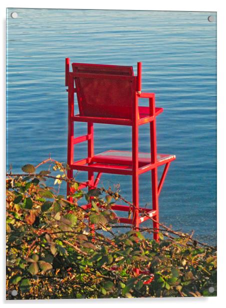 The Lifeguard's Chair. Acrylic by Chris Langley