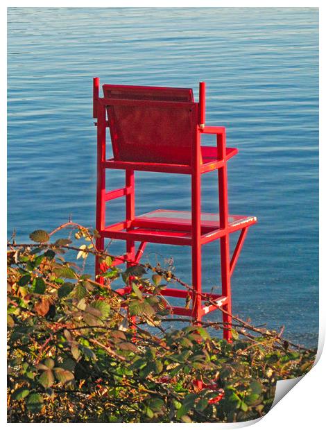 The Lifeguard's Chair. Print by Chris Langley