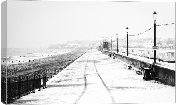 Following the tyre tracks - Hunstanton in Norfolk Canvas Print by Gary Pearson