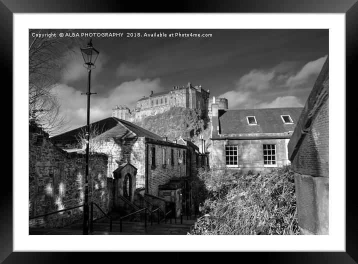 The Vennel Steps & Edinburgh Castle, Scotland  Framed Mounted Print by ALBA PHOTOGRAPHY