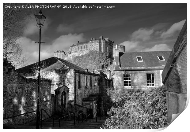 The Vennel Steps & Edinburgh Castle, Scotland  Print by ALBA PHOTOGRAPHY