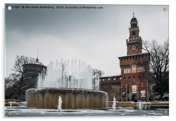 Castello Sforzesco, Milan, Italy Acrylic by Alexandre Rotenberg