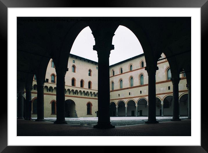 Italian Courtyard at Winter Framed Mounted Print by Alexandre Rotenberg