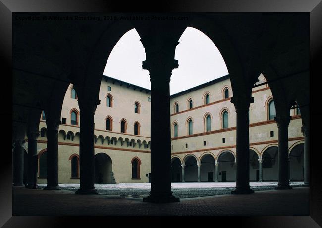Italian Courtyard at Winter Framed Print by Alexandre Rotenberg