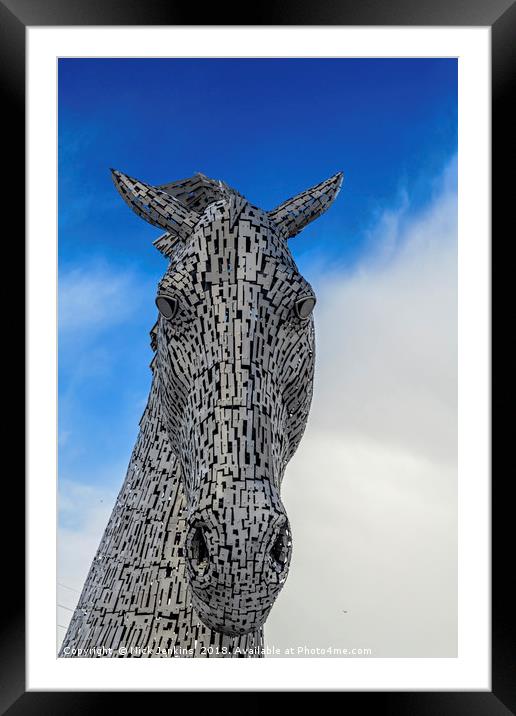 One of the Two Kelpies Helix Park Falkirk Framed Mounted Print by Nick Jenkins