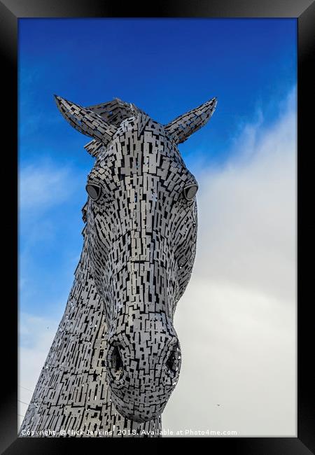 One of the Two Kelpies Helix Park Falkirk Framed Print by Nick Jenkins