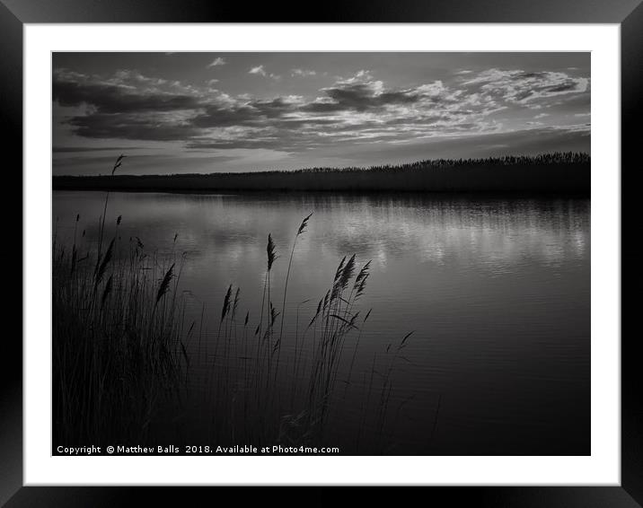 Black and White River  Framed Mounted Print by Matthew Balls