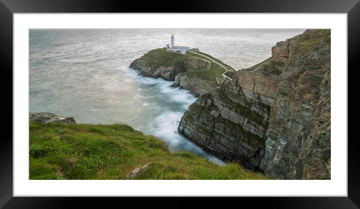 South Stack Lighthouse Framed Mounted Print by Wael Attia