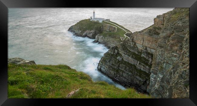 South Stack Lighthouse Framed Print by Wael Attia
