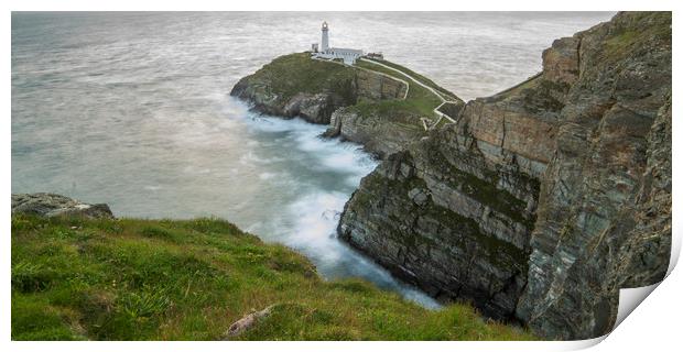 South Stack Lighthouse Print by Wael Attia