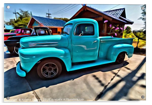 Custom Ford Pick Up Acrylic by Annette Johnson