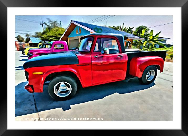 Classic Dodge S Pick Up Framed Mounted Print by Annette Johnson