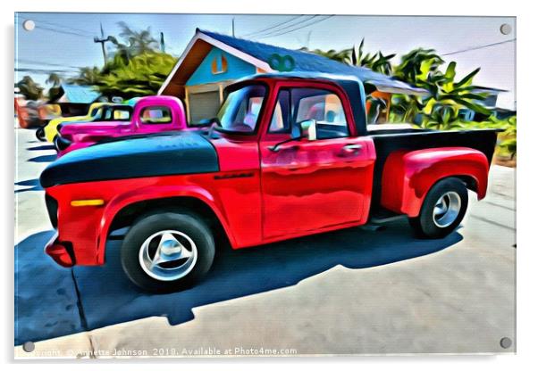 Classic Dodge S Pick Up Acrylic by Annette Johnson