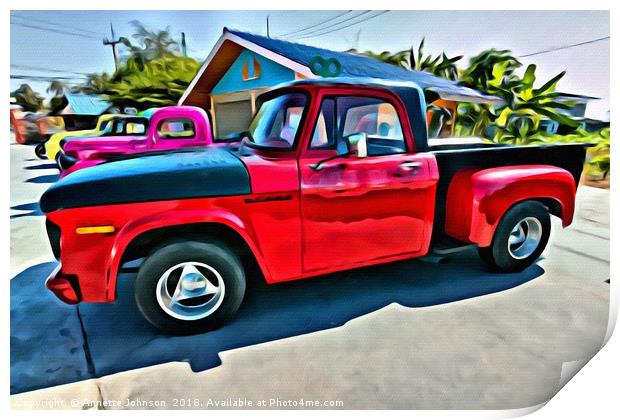Classic Dodge S Pick Up Print by Annette Johnson