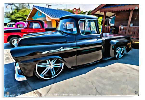 Classic Chevrolet Apache 10958 pick up Acrylic by Annette Johnson
