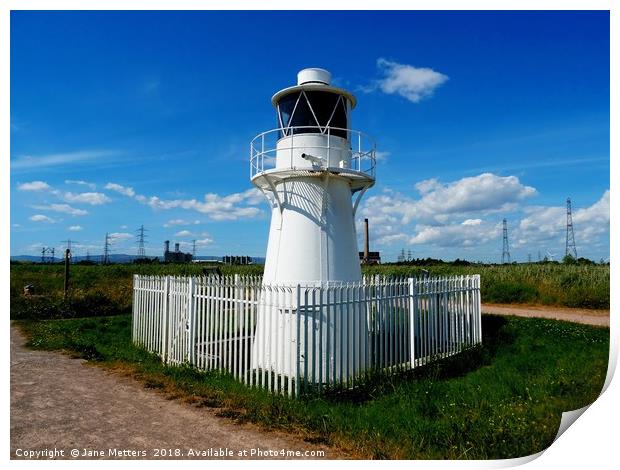      East Usk Lighthouse                           Print by Jane Metters
