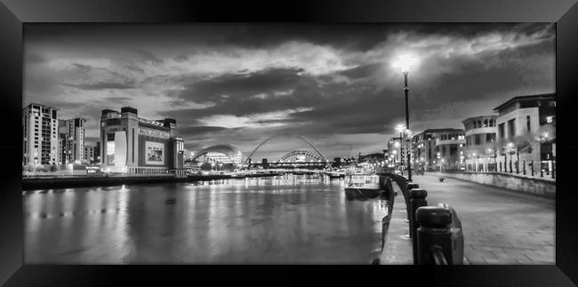 Rive Tyne at Night Framed Print by Naylor's Photography