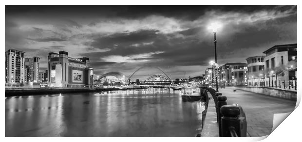 Rive Tyne at Night Print by Naylor's Photography