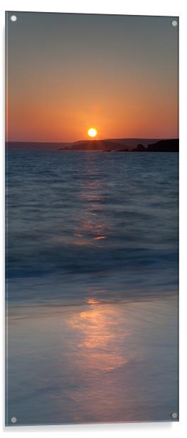 Thurlestone Beach Sunset Acrylic by Ashley Chaplin