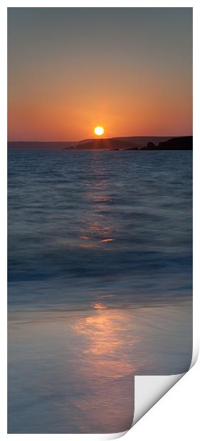 Thurlestone Beach Sunset Print by Ashley Chaplin