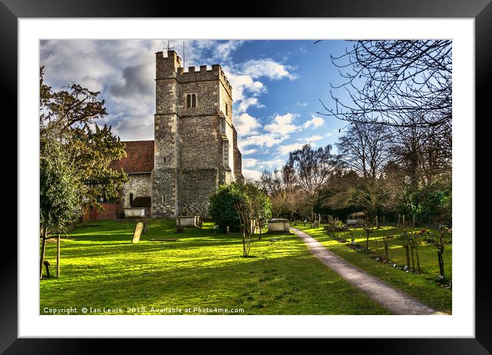 The Church At Cookham Framed Mounted Print by Ian Lewis