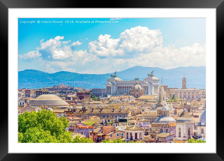 Panoramic view of Rome from the Pincio hill Framed Mounted Print by Valerio Rosati