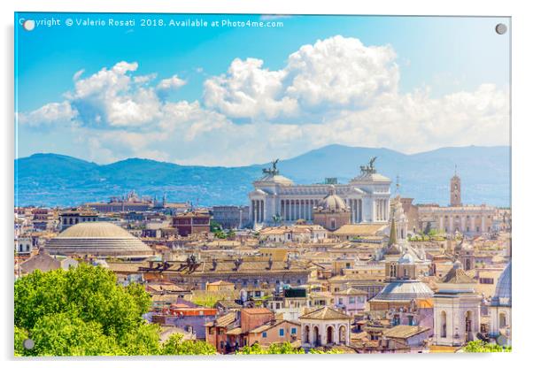 Panoramic view of Rome from the Pincio hill Acrylic by Valerio Rosati