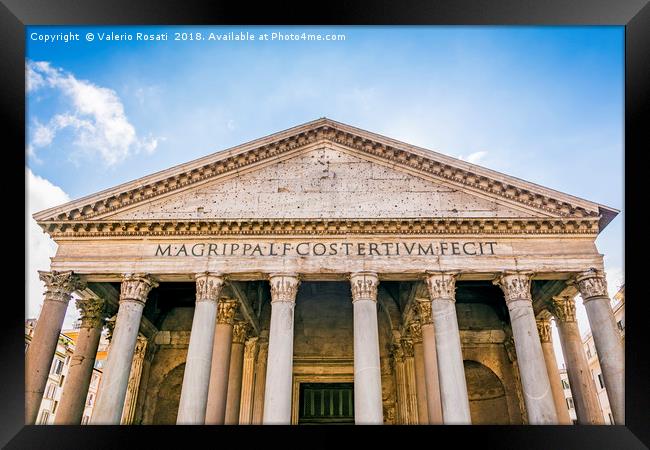 The Pantheon in Rome Framed Print by Valerio Rosati
