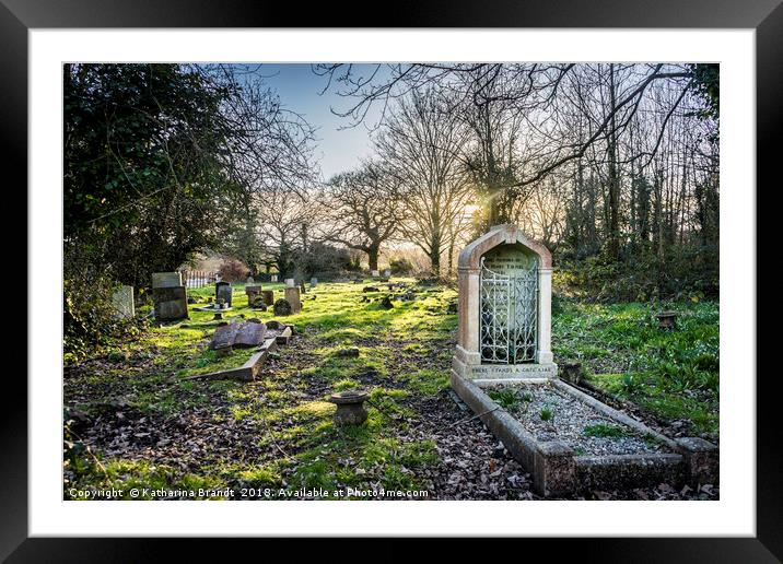 Evening light at Eling cemetery in Hampshire Framed Mounted Print by KB Photo