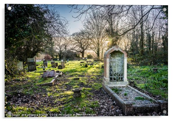 Evening light at Eling cemetery in Hampshire Acrylic by KB Photo