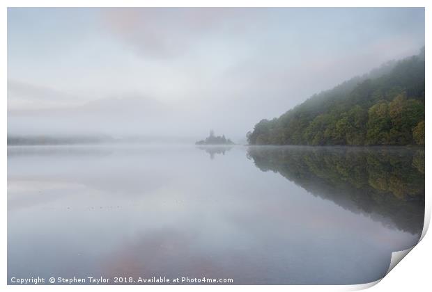 Autumn on Loch Achray Print by Stephen Taylor