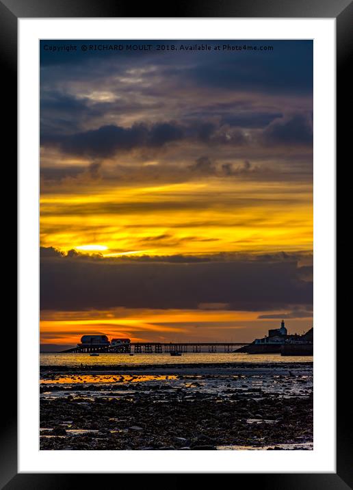 Mumbles Pier At Sunrise Framed Mounted Print by RICHARD MOULT