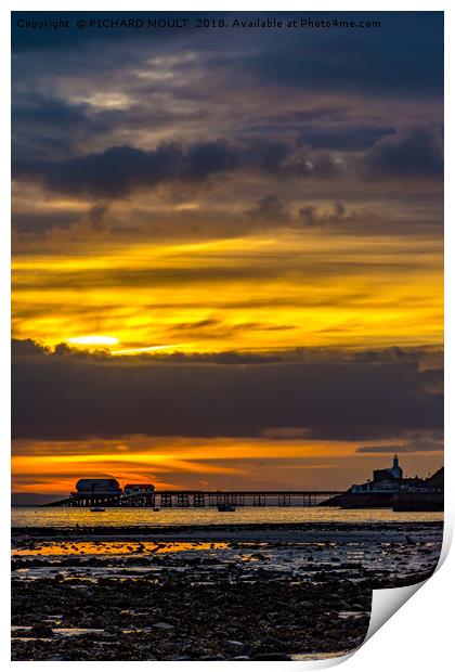 Mumbles Pier At Sunrise Print by RICHARD MOULT