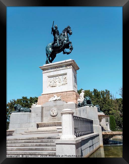  Monument at Plaza de Oriente Framed Print by Igor Krylov