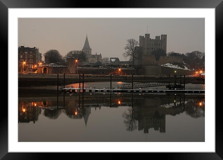 Rochester castle at dusk Framed Mounted Print by Doug McRae