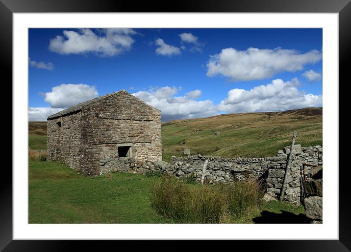 Barns in Ravenseat Framed Mounted Print by William A Dobson