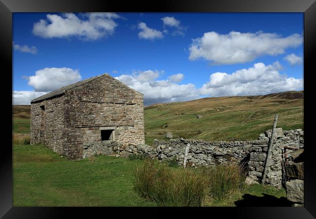 Barns in Ravenseat Framed Print by William A Dobson