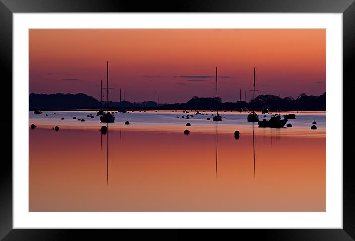 Sunset yachts, Bosham, West Sussex Framed Mounted Print by Ashley Chaplin