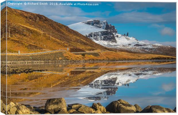The Storr from the lochside Canvas Print by Richard Smith